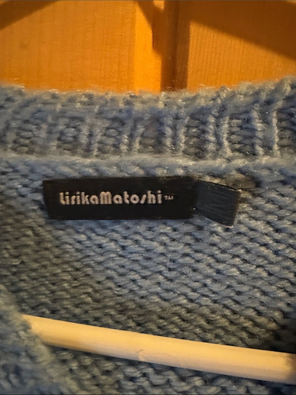 Lirika Matoshi Sky Blue Crewneck with Green Meadow and Cream Clouds - Picture 2 of 2